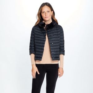 J. McLaughlin NWT cropped puffer jacket with removable faux fur collar